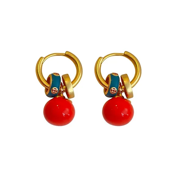 Summer Star Медный покрытие из 18K золота серьги из смолы женские