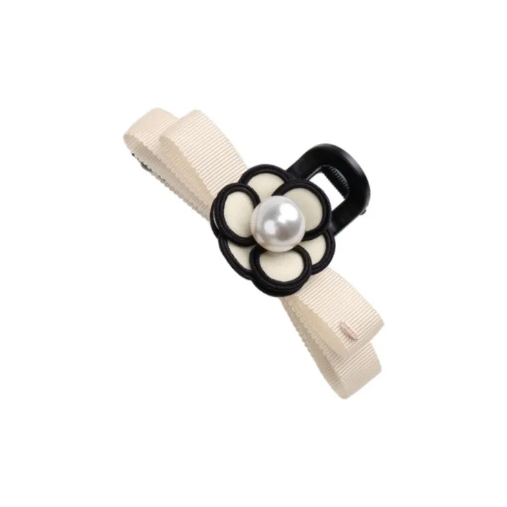 BABYBEI Bowknot Shark Clip-in Camellia In Black Beige Hair Accessories Women's