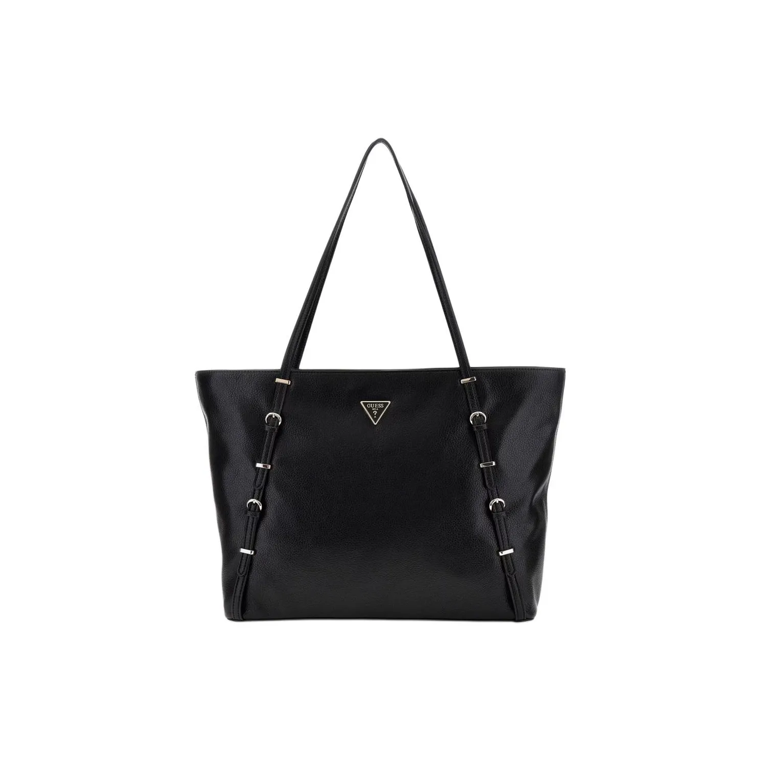 GUESS Polyurethane Tote Bag, Shopping Bag, Shoulder Bag, Handbag Regular Women's Black