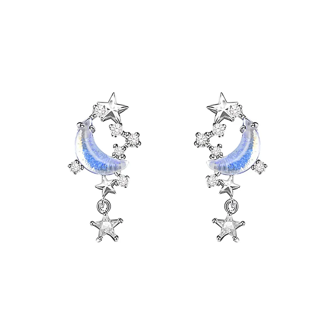 ZANC Серебро S925 Стержневые серьги Женские