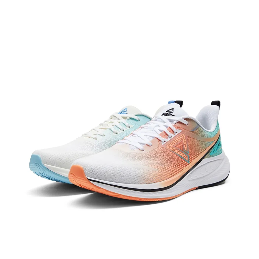 PEAK Поддерживающая и Эластичная Низкая Обувь для Беговых Дистанций Мужская Оранжево-Синяя Несочетаемая