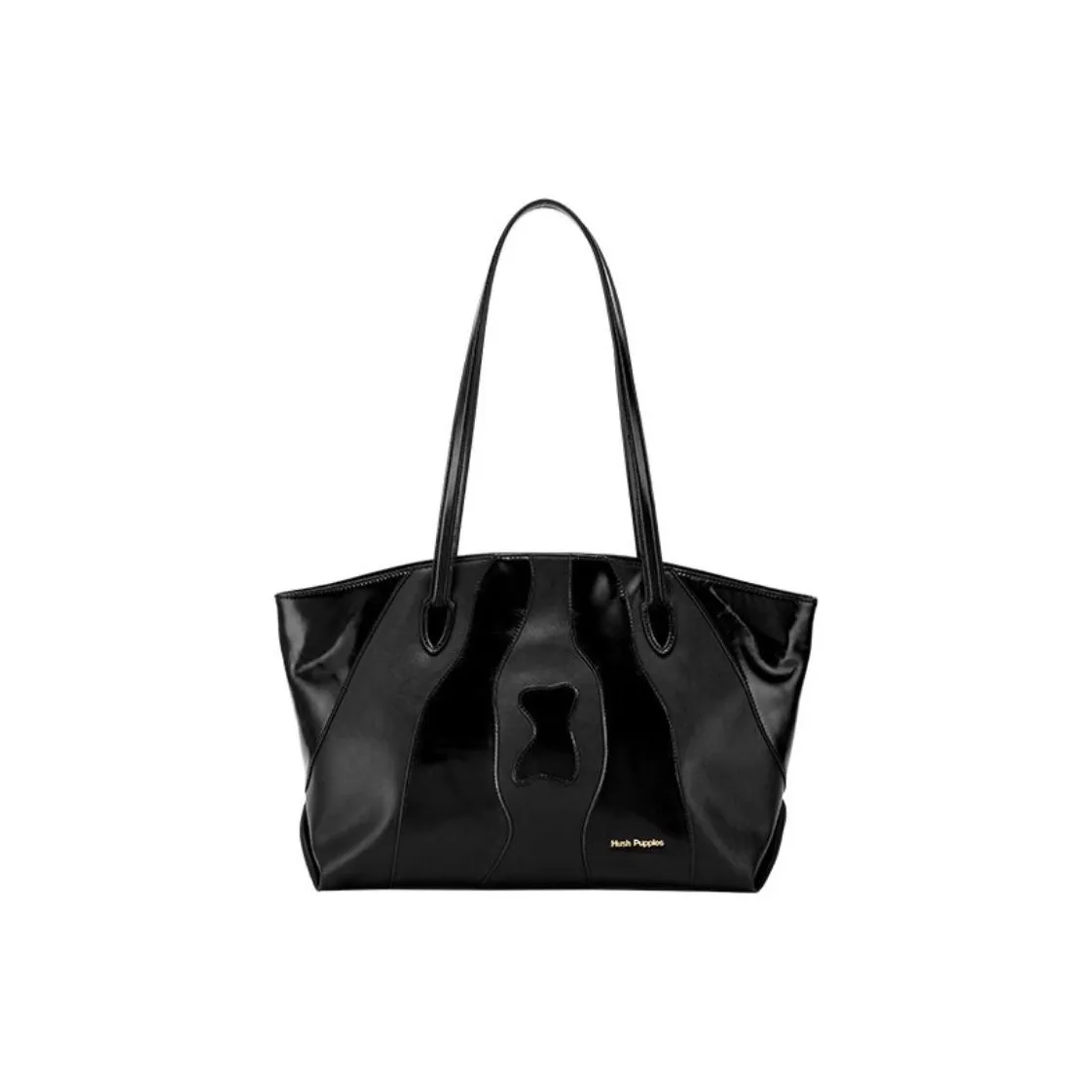 Hush Puppies Коровья кожа Тоут Сумка Сумка для покупок Сумка на плечо Сумка среднего размера Женская Черная