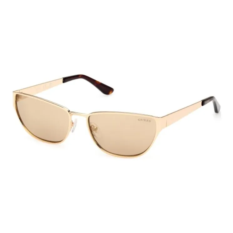 GUESS Metal Irregular Shape Sunglasses Women's Gold
