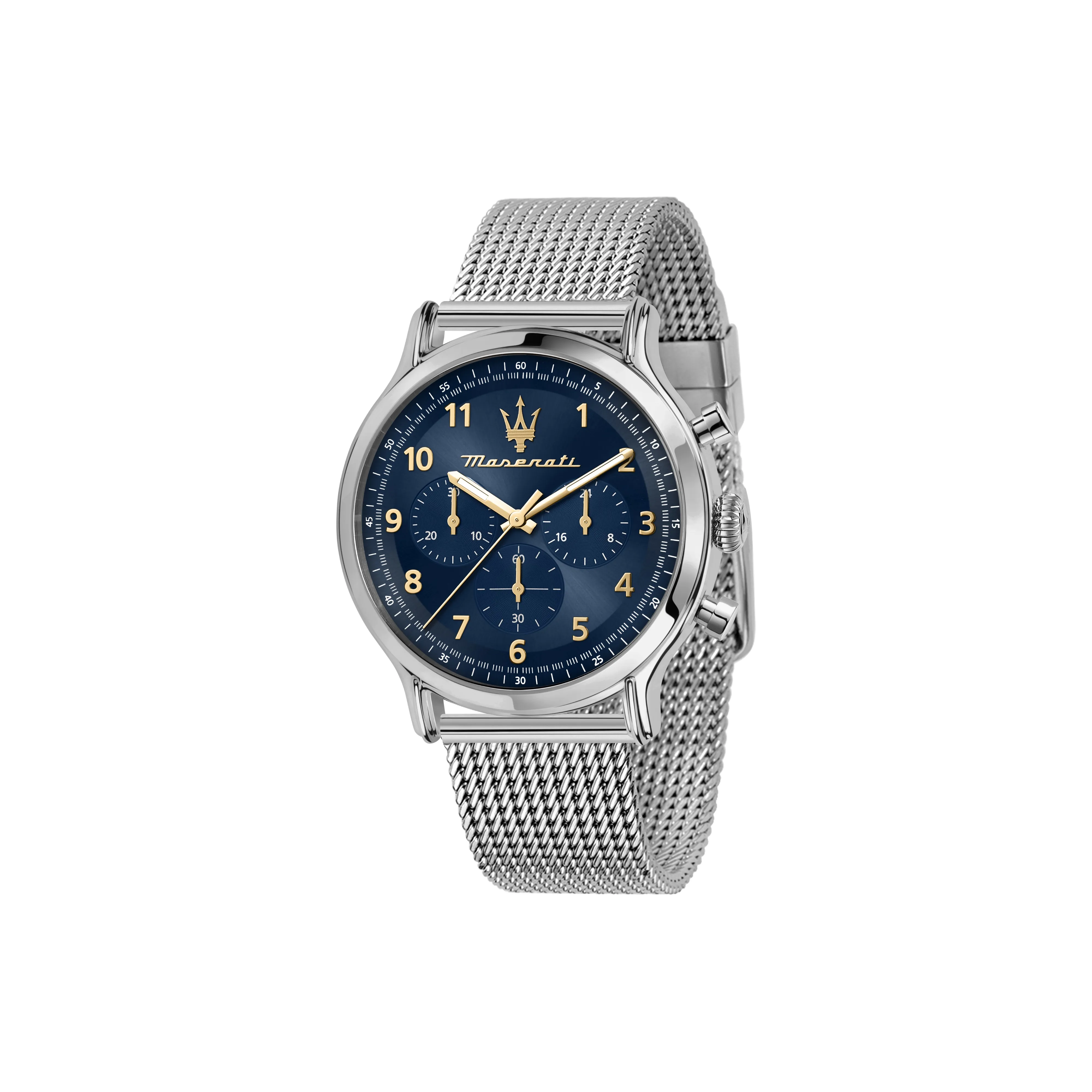 Maserati Vintage Collection Кварцевые Мужские Часы Металлический Ремешок 42 мм Синий Циферблат