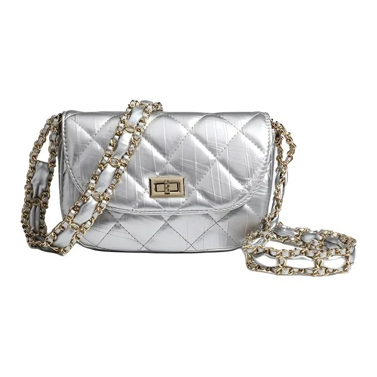 H YXIANG ПУ (полиуретан) Портативная сумка через плечо сумка на плечо обычная женская серебряная