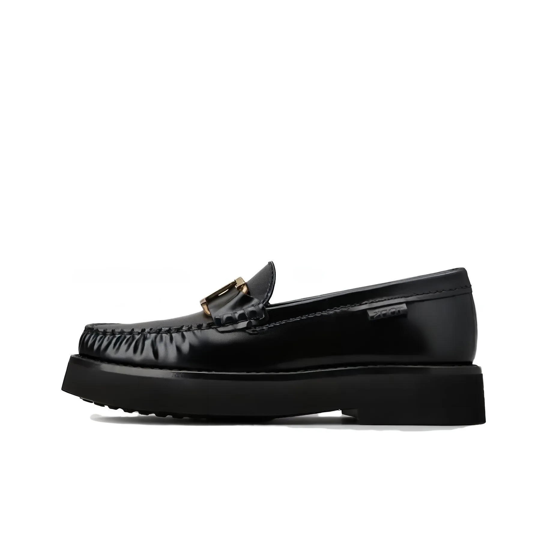 TOD'S Logo Plaque Round Toe Loafers Women's