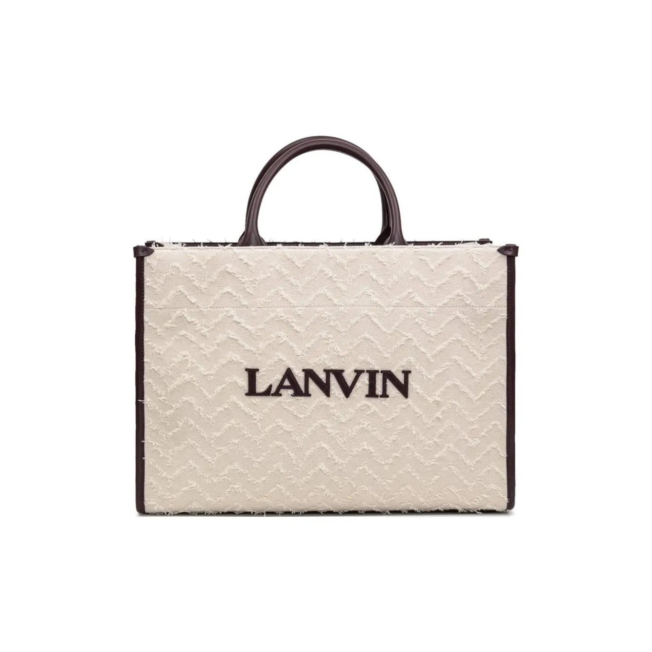 Lanvin Logo Embroidered Frayed Detail Tote Bag