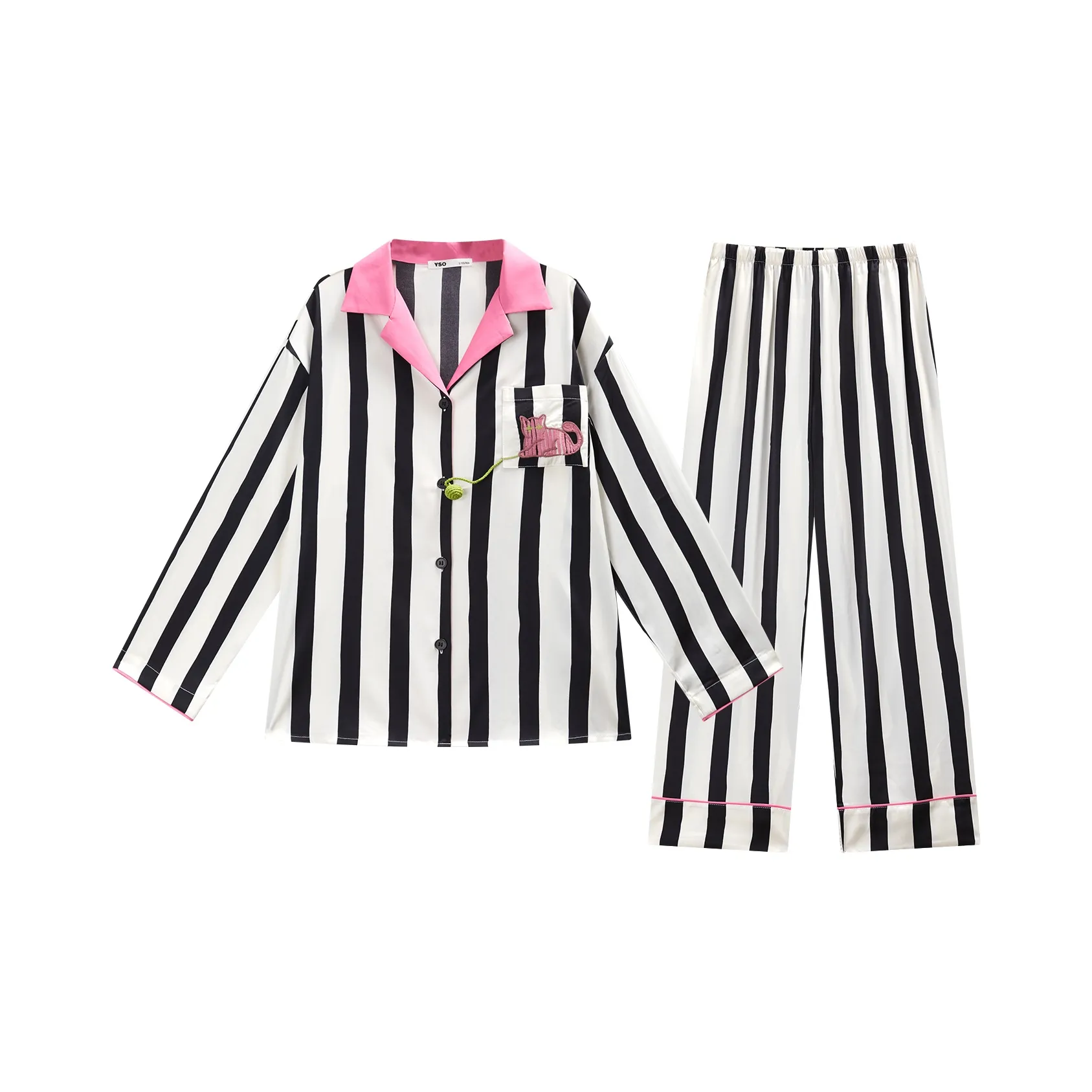 YSO Cool Cat Series Pajama Set Women's Mass Black