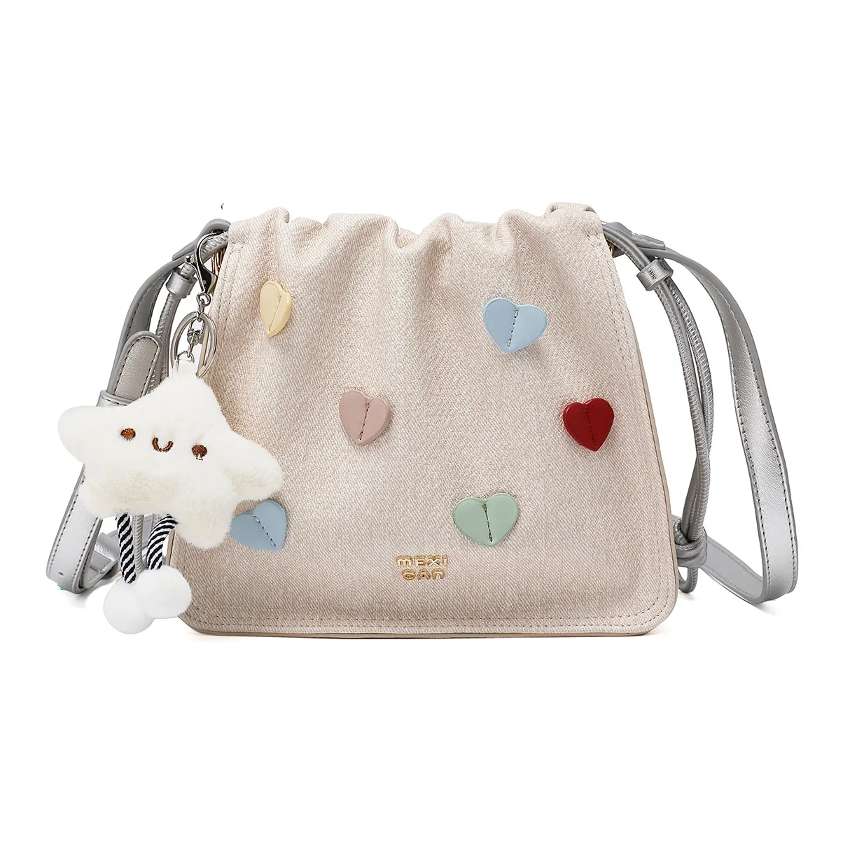 MEXICAN ПУ (полиуретан) Маленькая квадратная сумка сумка через плечо маленькая женская абрикос серебряный