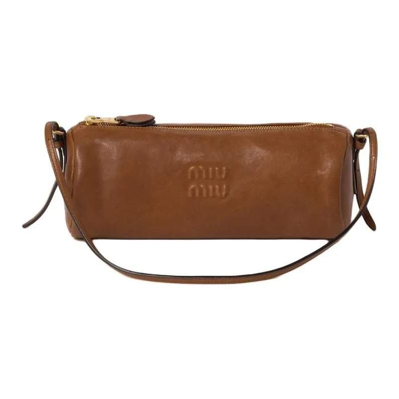 MIU MIU Nappa Leather Crossbody Bag, Shoulder Bag Women's Oak Brown