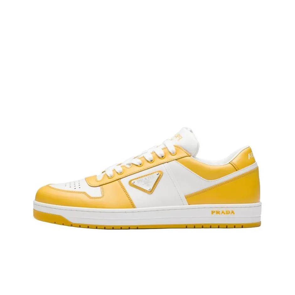 PRADA Downtown Leather Sneakers 'White Sun' Women's