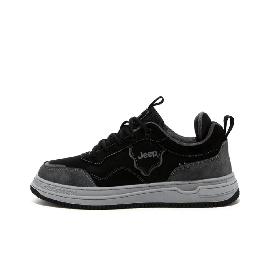 Jeep Low Top Skateboard Shoes Men's Black