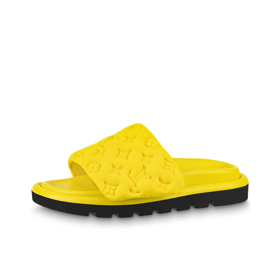 LOUIS VUITTON Slip Resistant Slide Slippers Women's Yellow