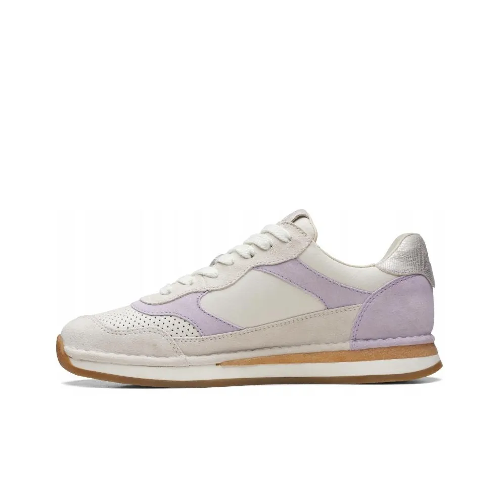 Clarks Craft Run Tor Low Top Casual Shoes Women's White Purple