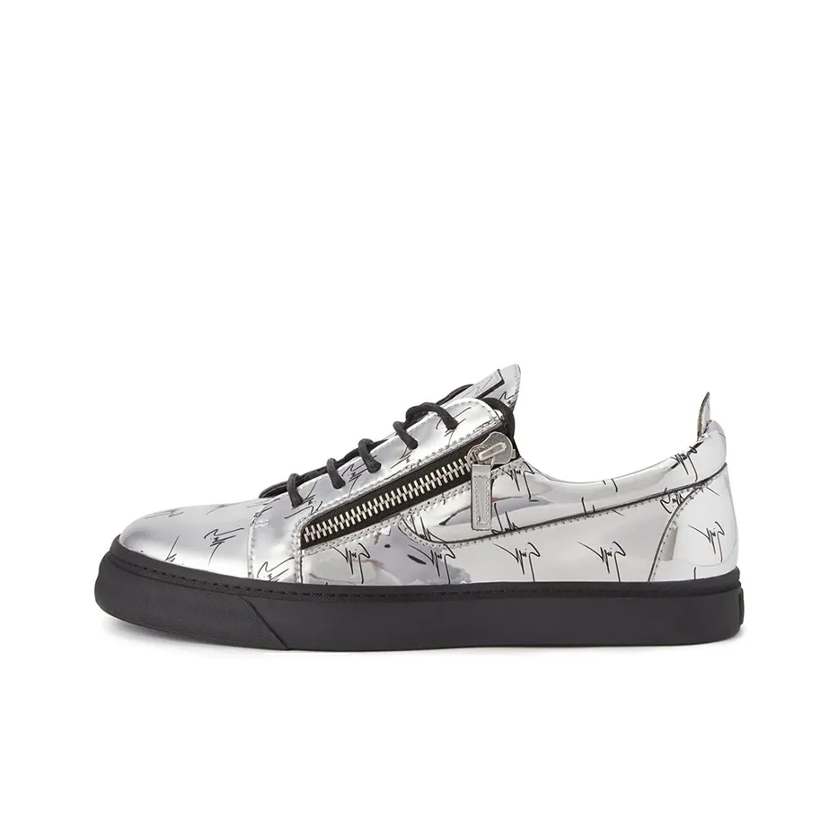 Giuseppe Zanotti GZ Low Топ Стильные Скейтбординги Мужской Серебряный