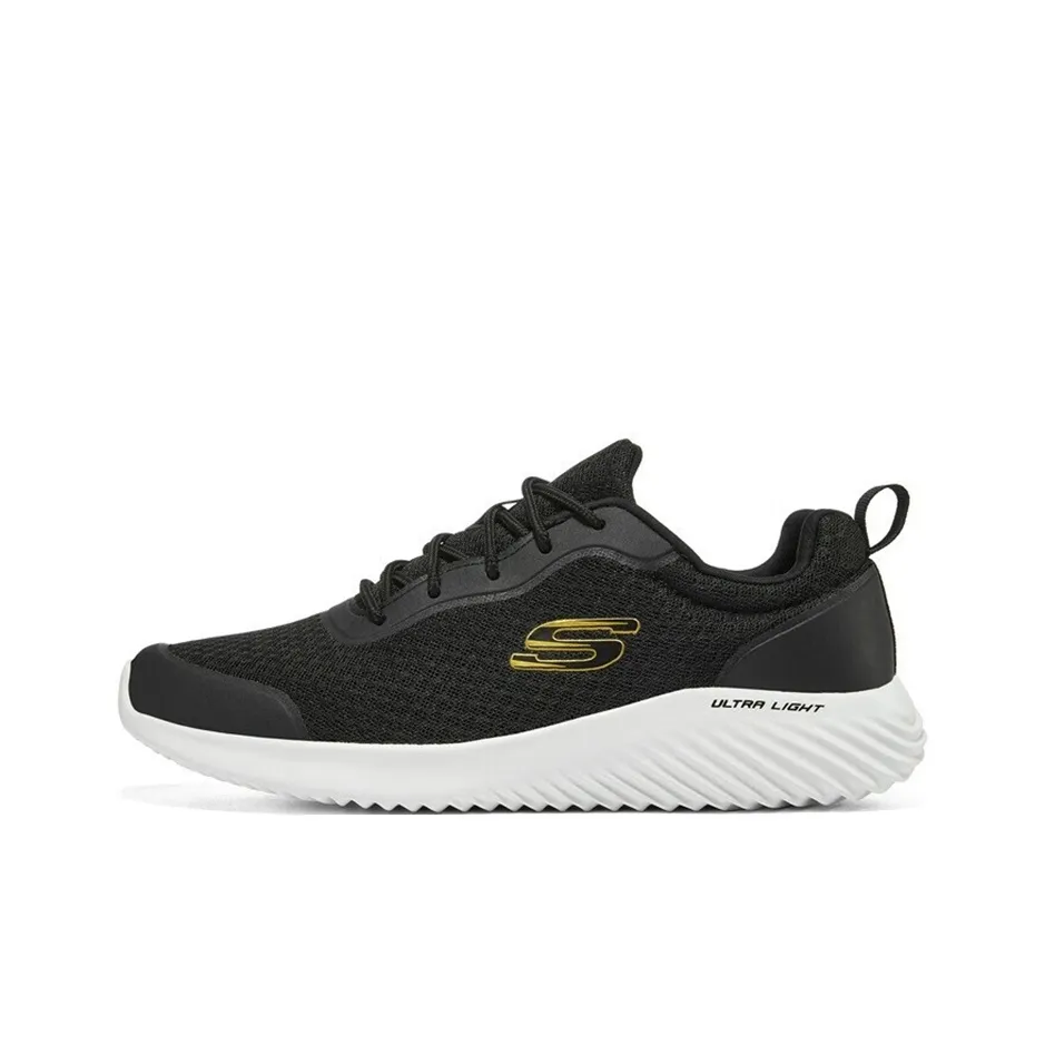 Skechers Bounder Амортизация и Дышащий Низкий Топ Casual Мужской Черный Белый