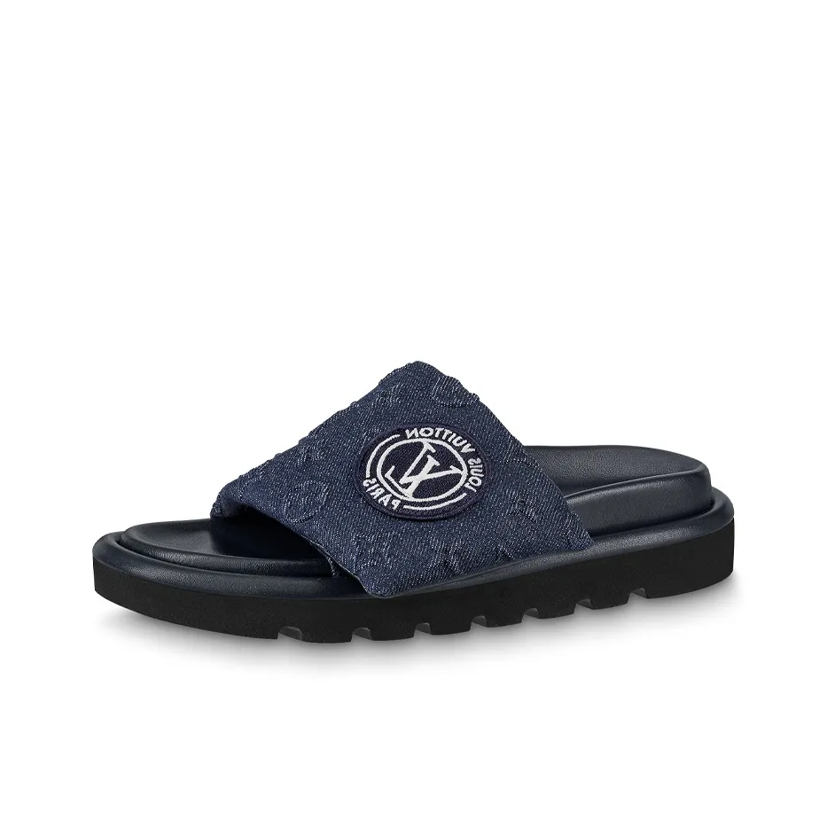 LOUIS VUITTON Slide Slippers Women's Blue