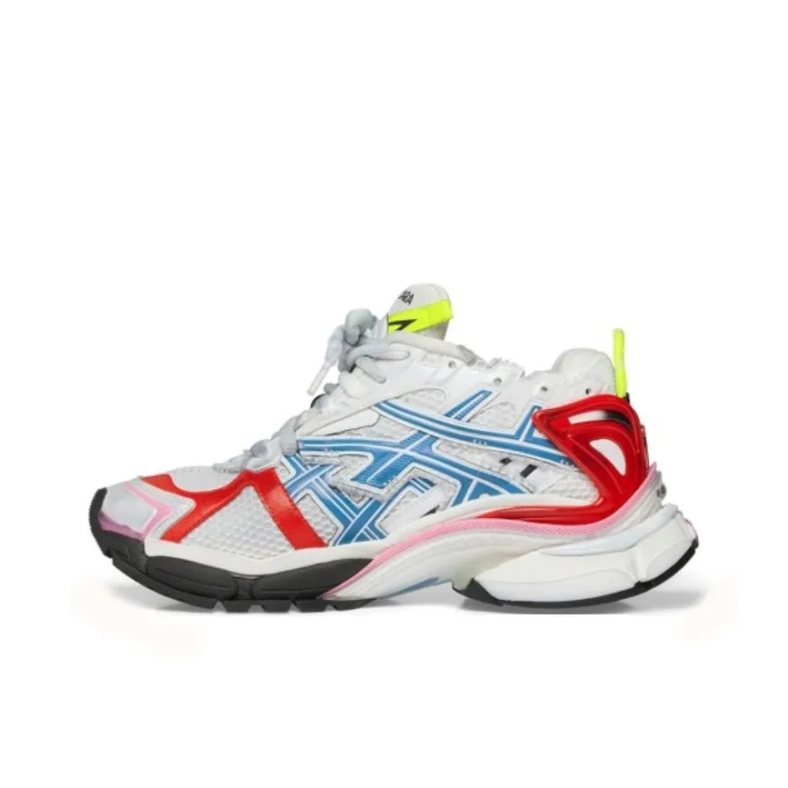 Balenciaga Runner Sneakers 'Worn Out White Blue Red Mesh And Nylon' Women's