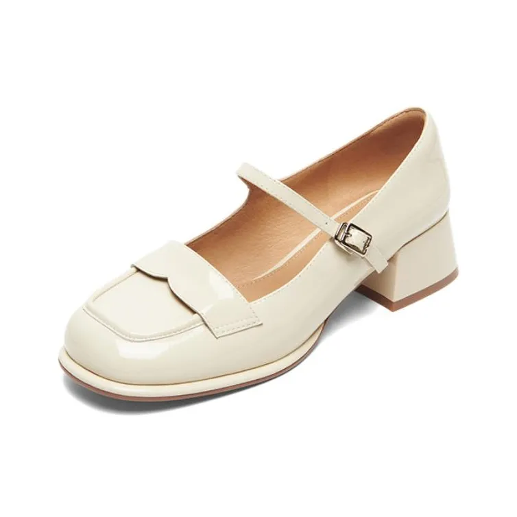 PT'SON Грубый каблук Туфли Мэри Джейн 4CM Женские