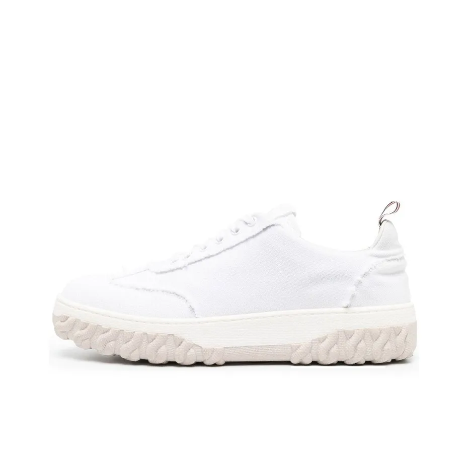THOM BROWNE Frayed Edge Low Top Sneakers