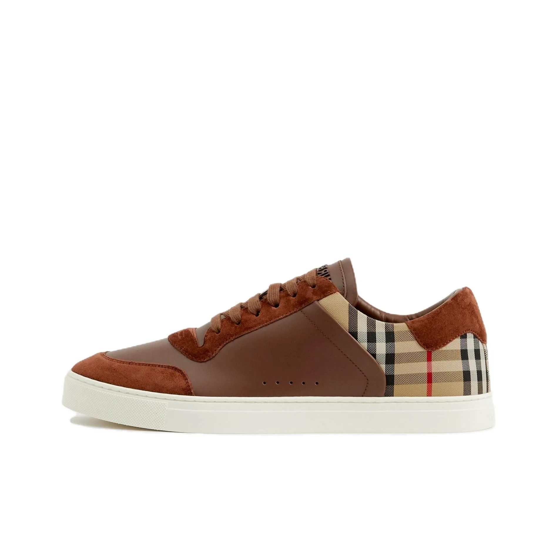Burberry Low Top Skateboard Shoes Men's Brown Red