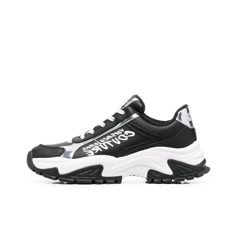 VERSACE JEANS Versace Slip Resistant Low Top Sports Casual Shoes Women's Black White
