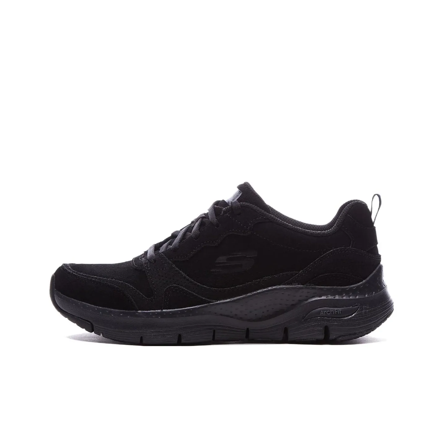 Skechers Arch Fit High Spirits Suede Leather 'Black' Women's