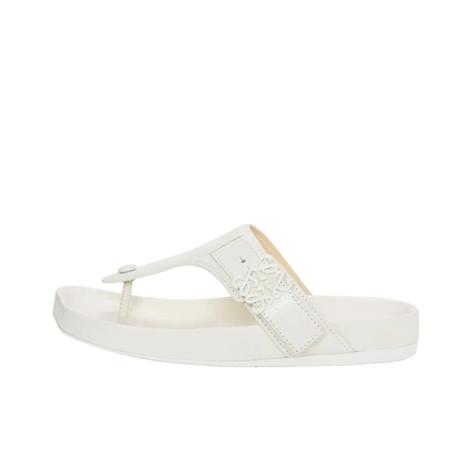 LOEWE Logo-plaque Flat Leather Sandals
