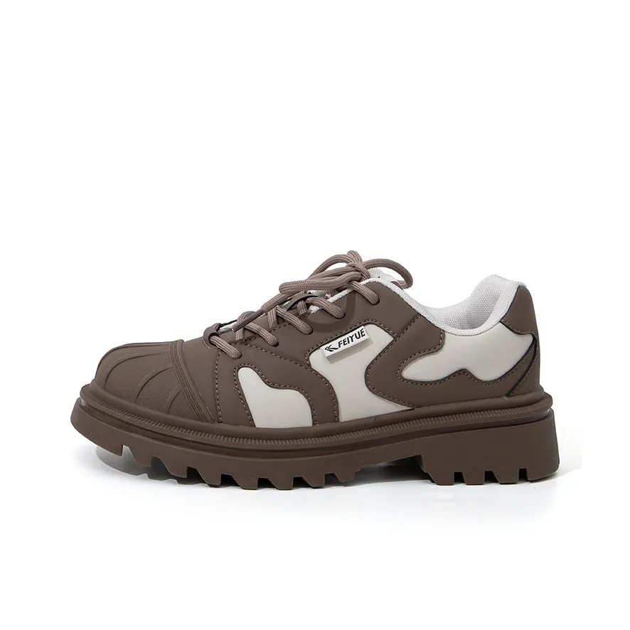 Feiyue Low-Top Skateboard Shoes Women's Beige Brown