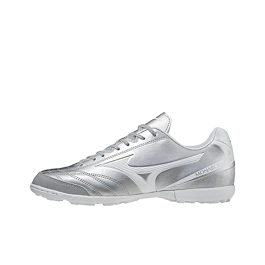 Mizuno TF Turf Cushioning Abrasion Resistant Breathable Soccer Shoes Unisex Silver