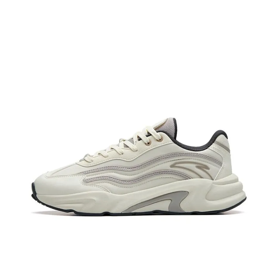 Anta Cushioned Slip-Resistant Low-Top Sports Casual Shoes Men's White Gray
