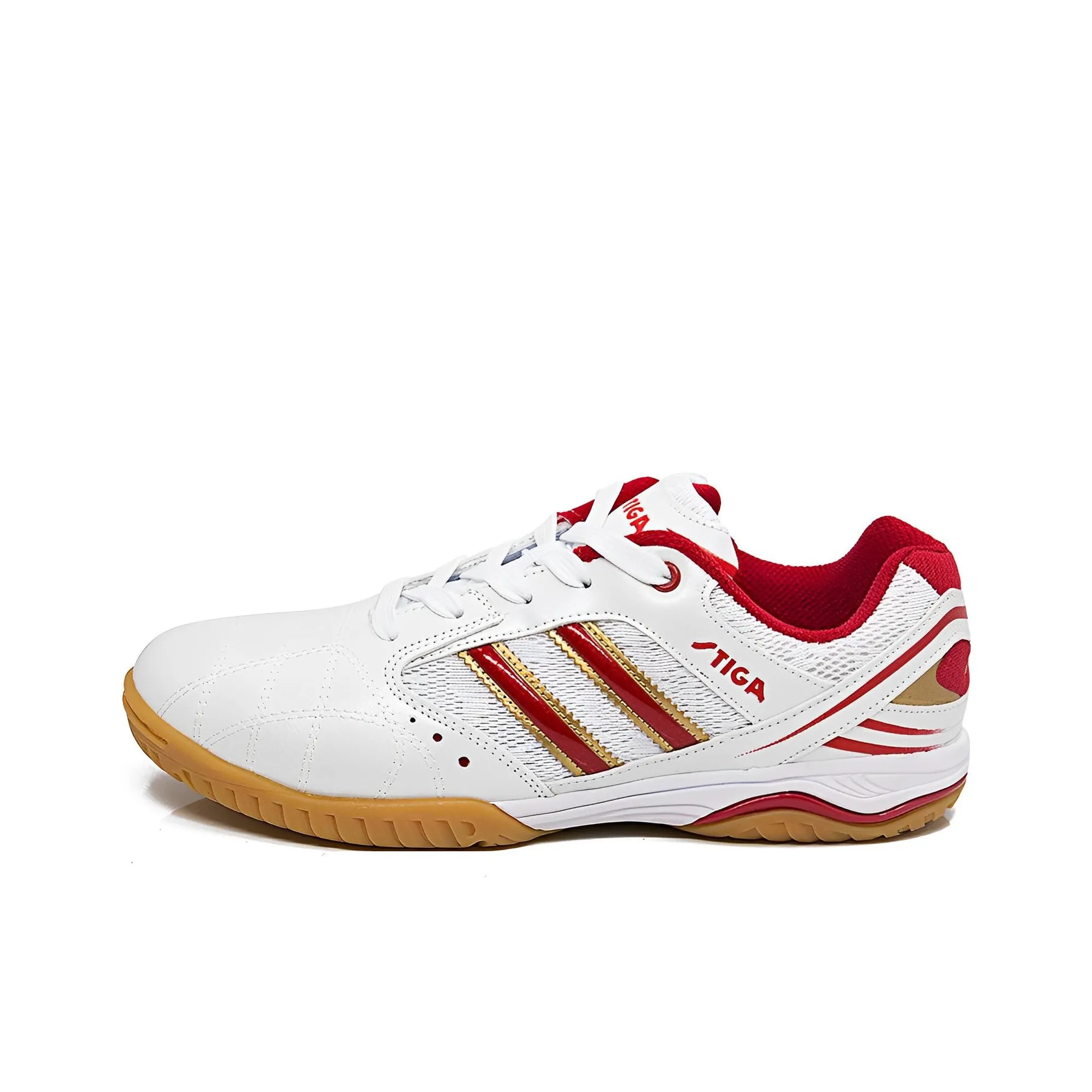 Stiga Slip-resistant Abrasion-resistant Low-top Training Shoes Unisex White Red Stiga Противоскользящие абразионные низкие кеды для тренировок унисекс белый красный