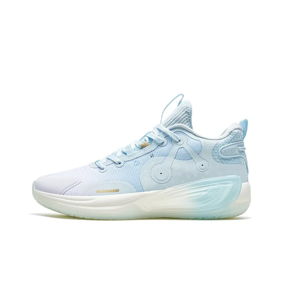 XTEP Slip-resistant Abrasion-resistant Low-top Basketball Shoes Men's Blue White XTEP Противоскользящие Износостойкие Низкие Кеды для баскетбола Мужские Синий Белый