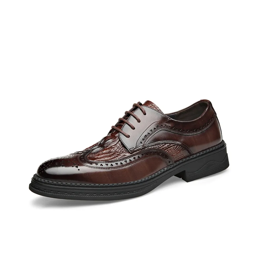 MODENGPAN Dress Shoes Men's Low top Black/Brown