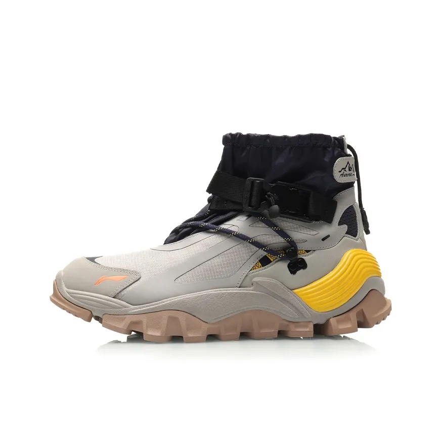 LiNing Casual Shoes Men High Top Silver Fish Gray/Black/Yellow