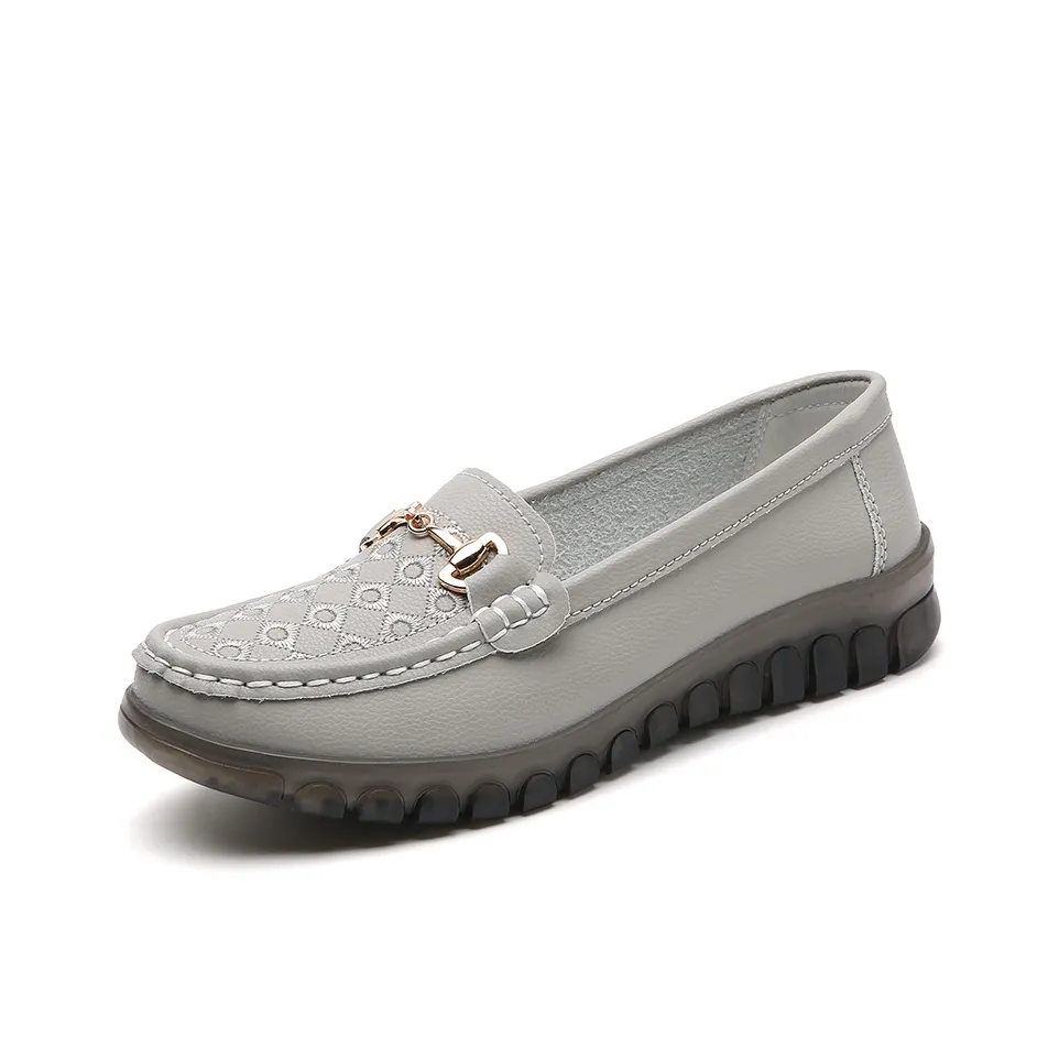 Reivantix Gommino Loafers Women's Gray/Beige/Black
