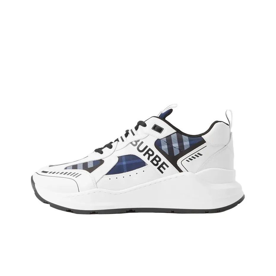 Burberry Low Top Sports Casual Shoes Men's White Blue