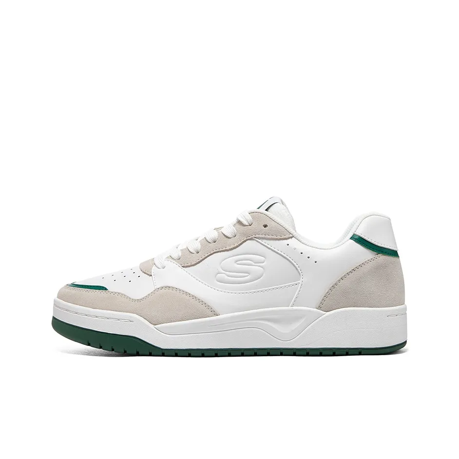 Skechers Амортизация Низкие Кроссовки для скейтбординга Мужские Белый Серый Зеленый