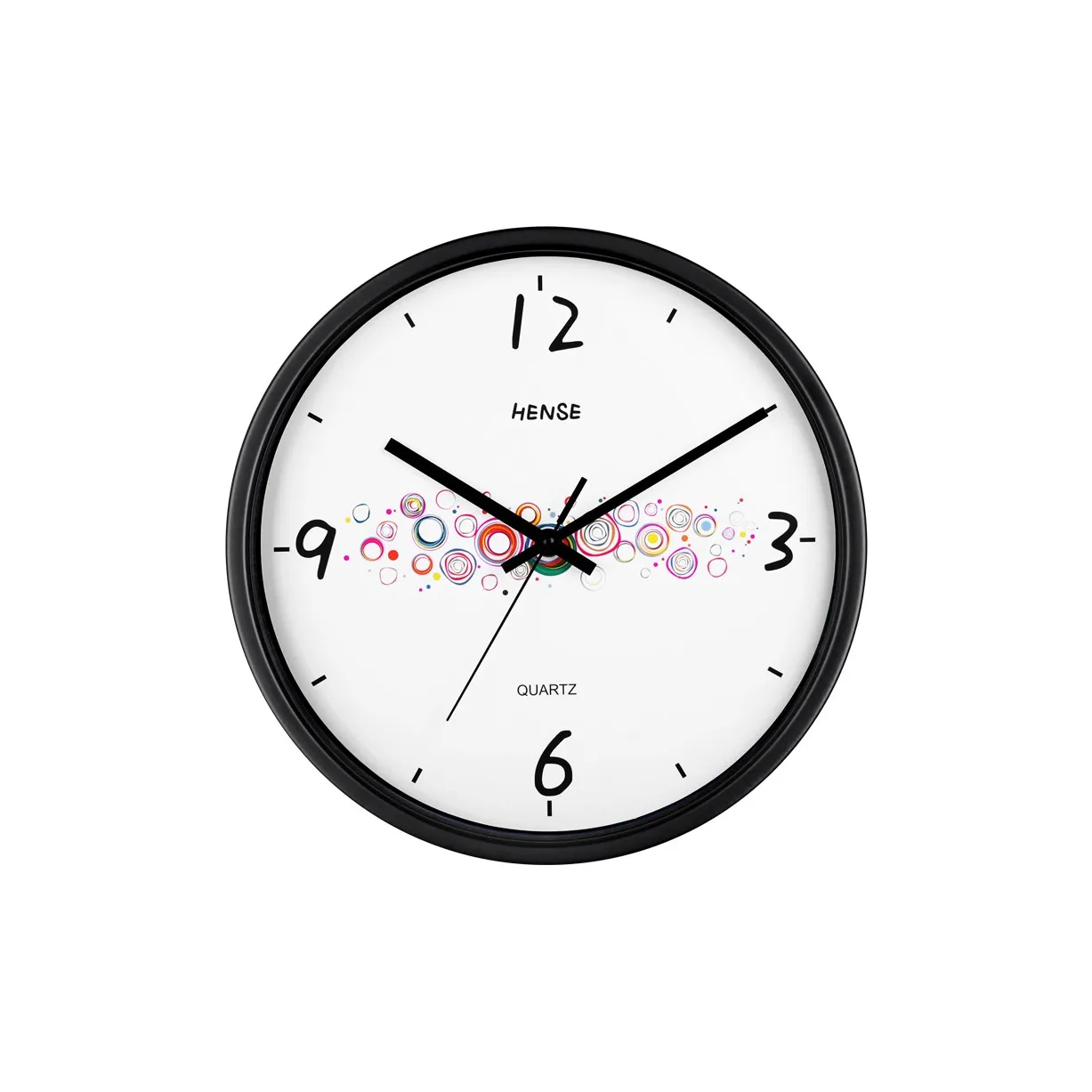 HENSE Гостиная Стена Часы Металл Перфорированные Часы Стенные Белый Циферблат Унисекс Кварцевый Механизм Часы HW82