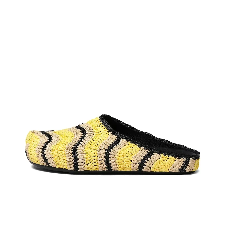 NO VACANCY INN x MARNI Резиновая подошва Домашние тапочки Мужские Желтый Черный