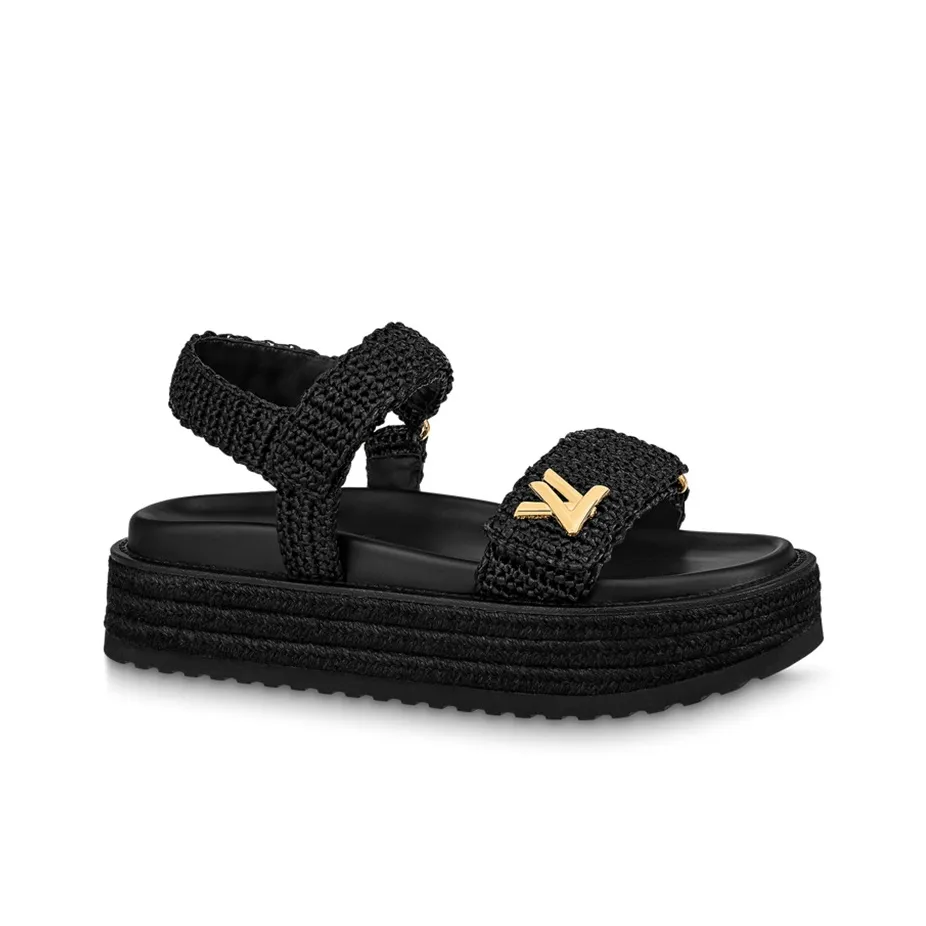 LOUIS VUITTON Beach Sandals Women's Black