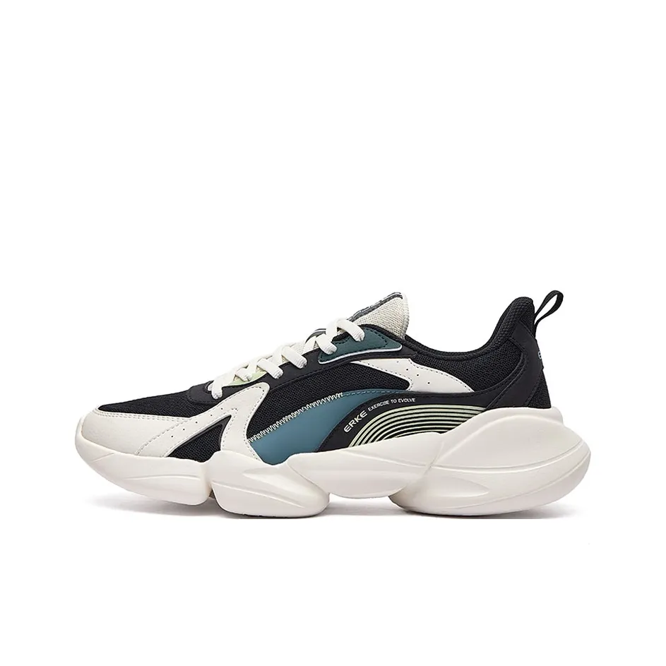 Erke Шокабсорберы Slip-Resistant Abrasion-Resistant Низкий Топ Беговые кроссовки Мужские Черные Зеленые Удобные