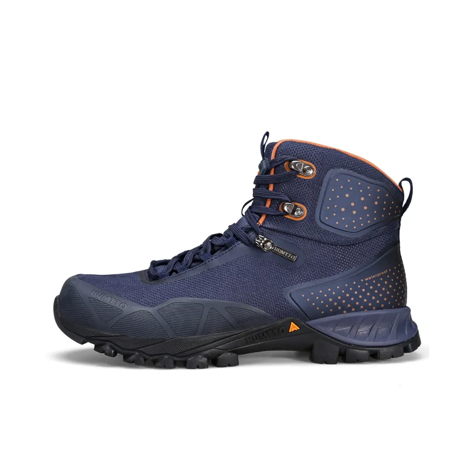 HUMTTO Slip Resistant, Abrasion Resistant, Lightweight High Top Hiking Shoes Men's Dark Blue