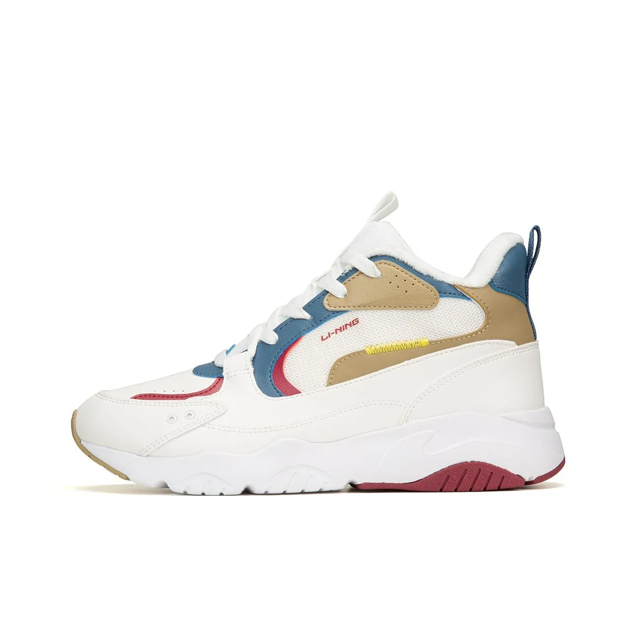 LINING Флис с подкладкой устойчивый к истиранию термический MID Топ Спортивная повседневная обувь Мужская Туманно-белый