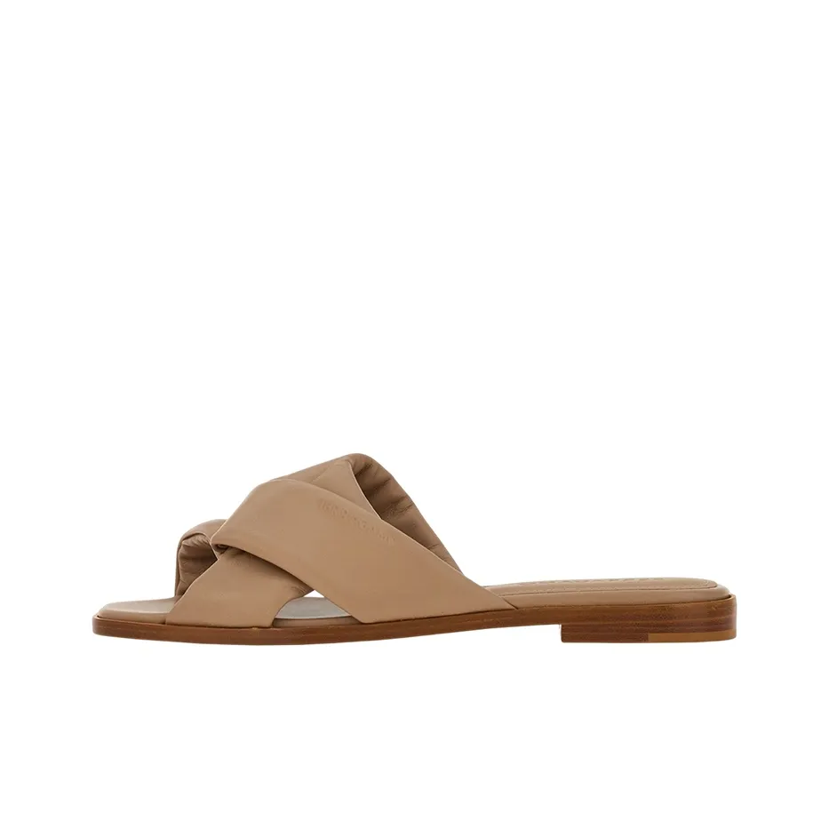 FERRAGAMO Knot-detail Leather Slides