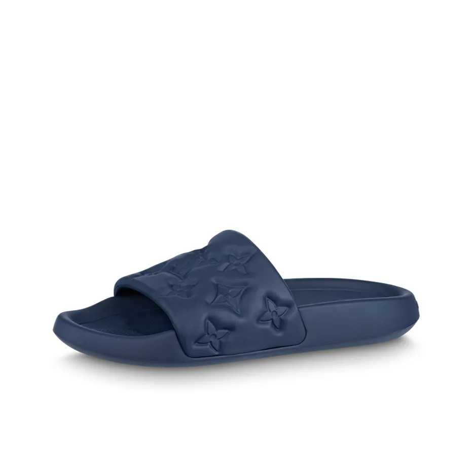 LOUIS VUITTON Abrasion Resistant Slide Slippers Men's Ocean Blue