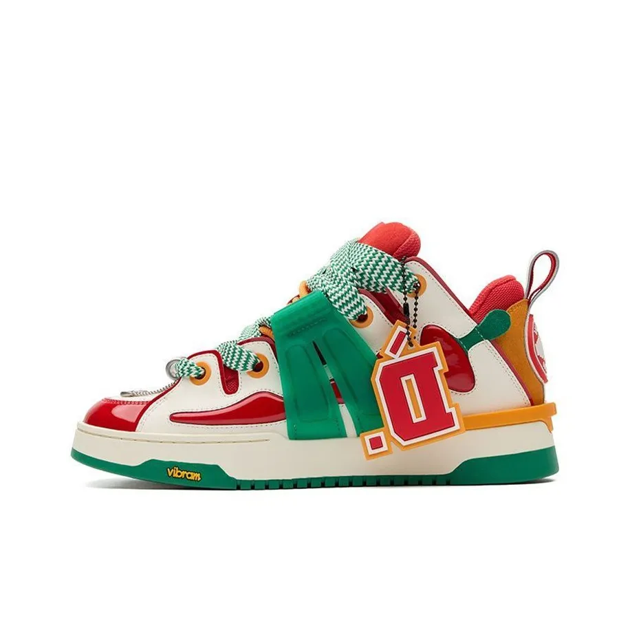 D.Desirable Co-branded model x Palladium Chili Pepper Обувь Slip-on Устойчивая к истиранию Низкий топ Скейтборд Кроссовки Мужские Красный Белый