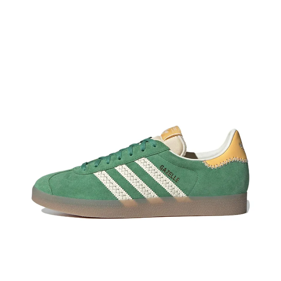 Adidas Originals Gazelle Low Топ Скейтборд Кроссовки Унисекс Зеленый Желтый