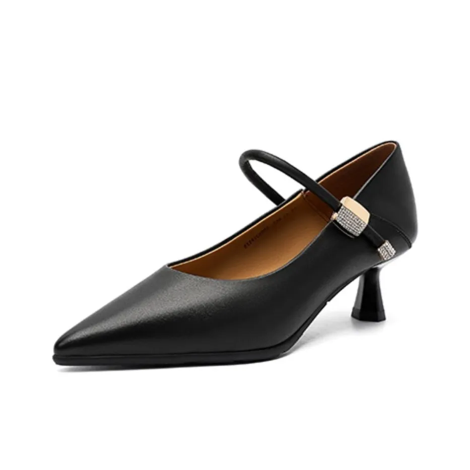 ELLE Узкий каблук Туфли Мэри Джейн Женские