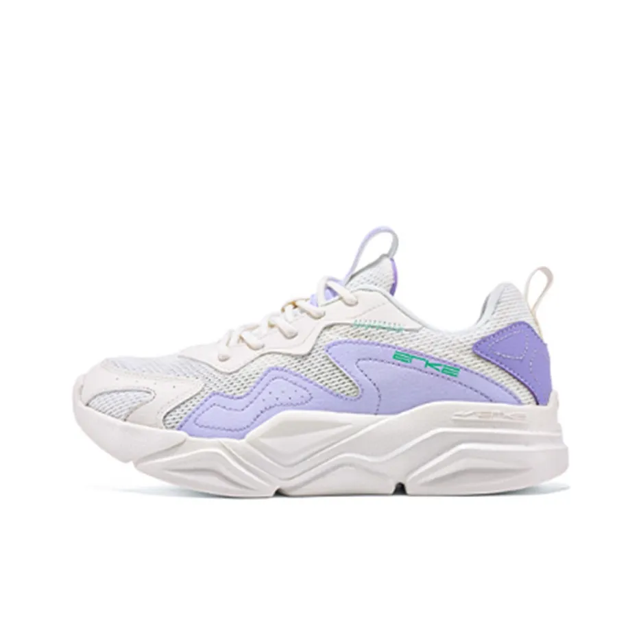 Erke Casual Shoes Women's Low Top Ivory White/Mother of Pearl Color